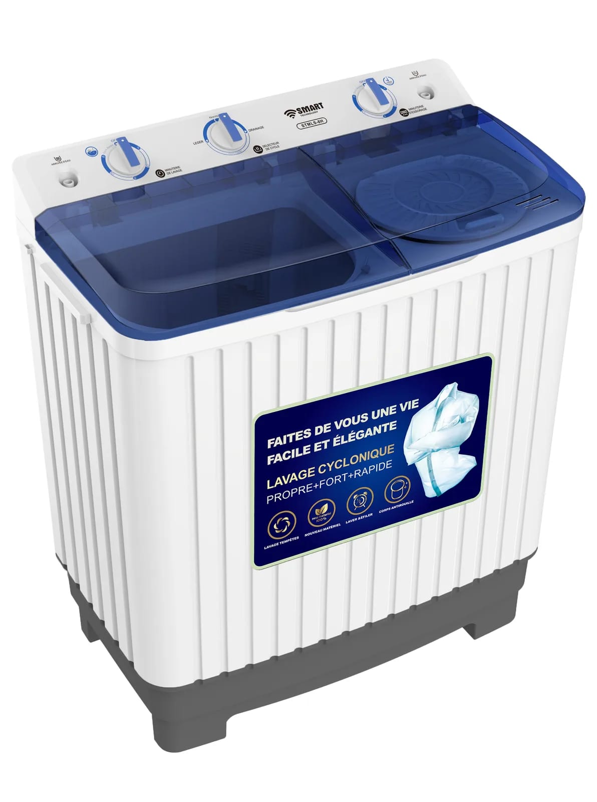 Lave-linge semi-automatique 8 kg